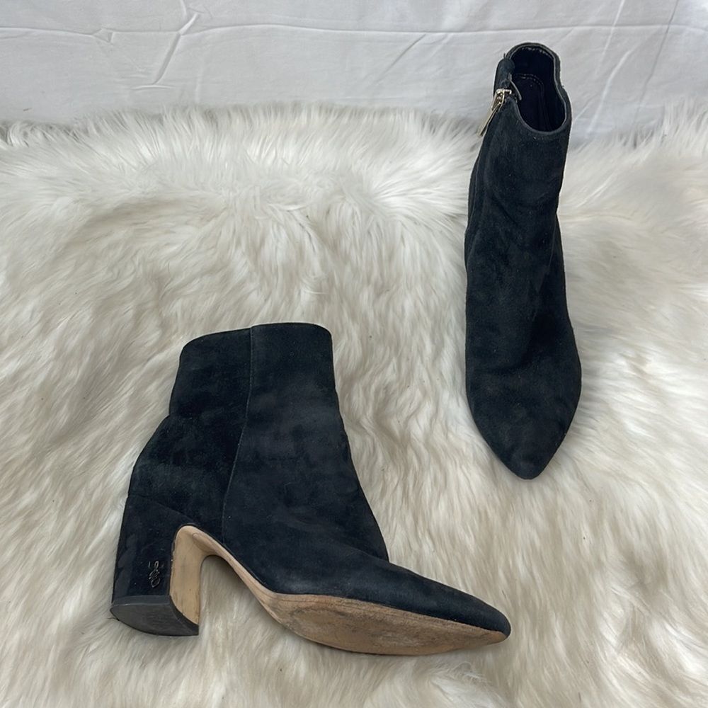 Sam Edelman Hilty Black Suede Booties Sz 5